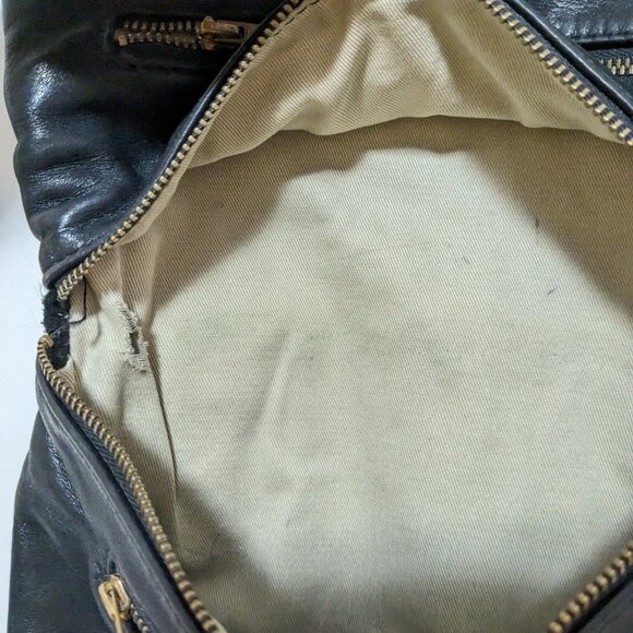 Vintage Genuine Leather Purse with Asymmetric Flap Black - Picture 7 of 7
